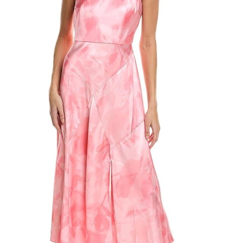 Ted Baker High Neck Statement Pink Midi Dress